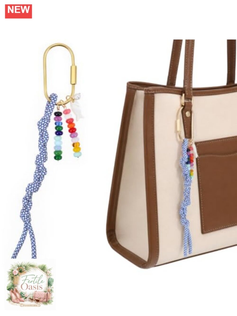 Beaded Rope Braided Keychain Bag Charms Handbag Accessory Fish Pendant